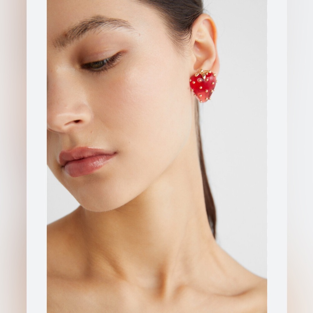 Betsy Johnson Tootie Fruity Strawberry Stud Earrings